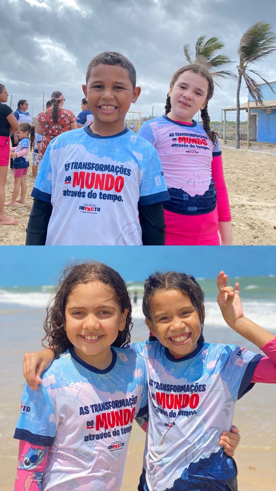 Alunos do Colégio Impacto em passeio à praia